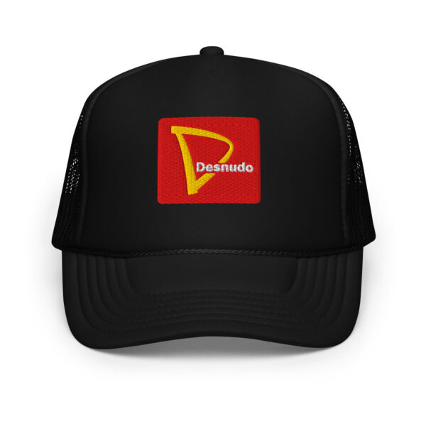 CAFE DESNUDO EMBROIDERED LABEL LOGO FOAM TRUCKER HAT