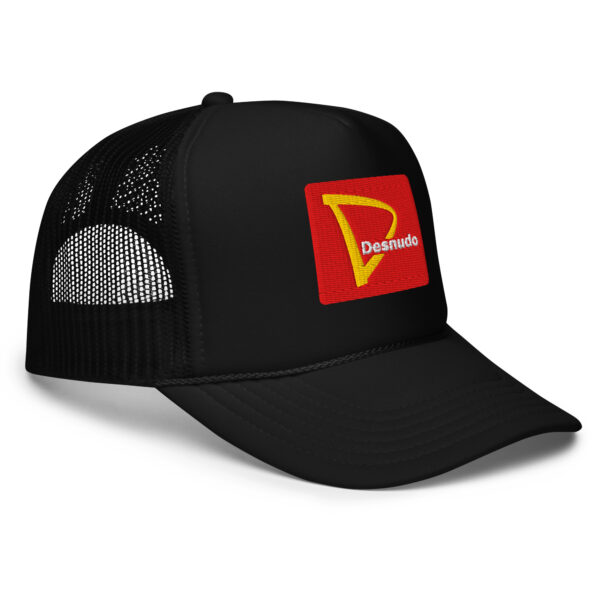 CAFE DESNUDO EMBROIDERED LABEL LOGO FOAM TRUCKER HAT - Image 5