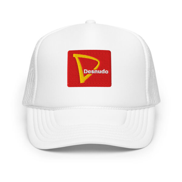 CAFE DESNUDO EMBROIDERED LABEL LOGO FOAM TRUCKER HAT - Image 6