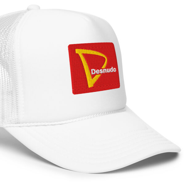 CAFE DESNUDO EMBROIDERED LABEL LOGO FOAM TRUCKER HAT - Image 2