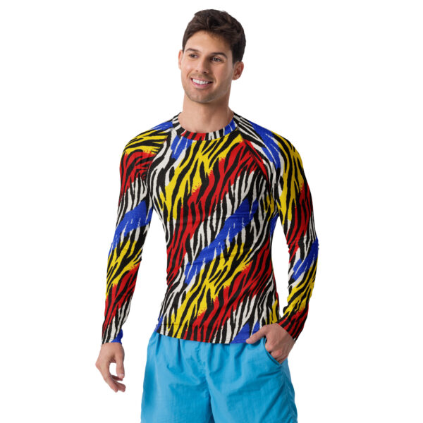 REVUELTA PRIMARY ZEBRA PRINT LS RASH GUARD SHIRT - Image 2