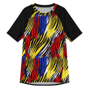 REVUELTA PRIMARY ZEBRA PRINT SS RASH GUARD SHIRT