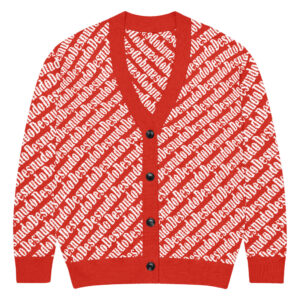 MONTAGNE RED/WHITE KNITTED CARDIGAN