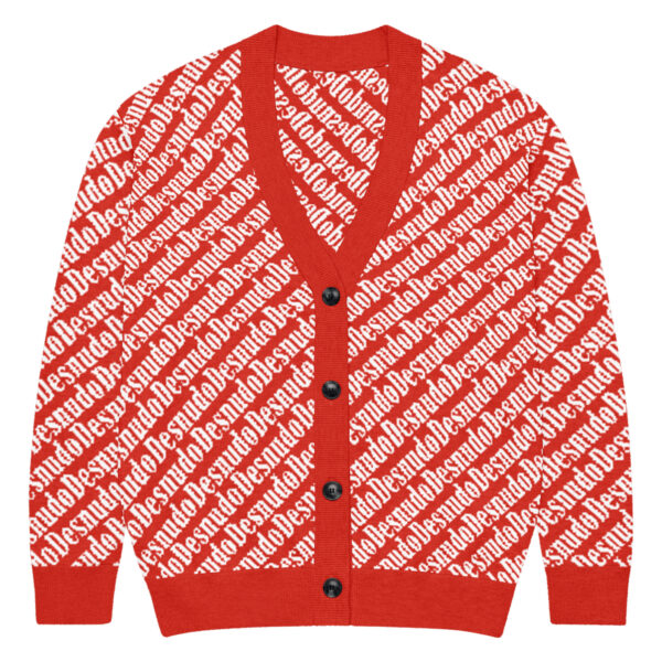 MONTAGNE RED/WHITE KNITTED CARDIGAN